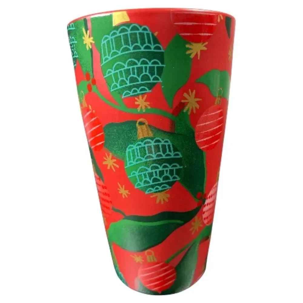 STARBUCKS Travel Tumbler Mug 12oz Ceramic Holiday Christmas Ornaments Cup 2019